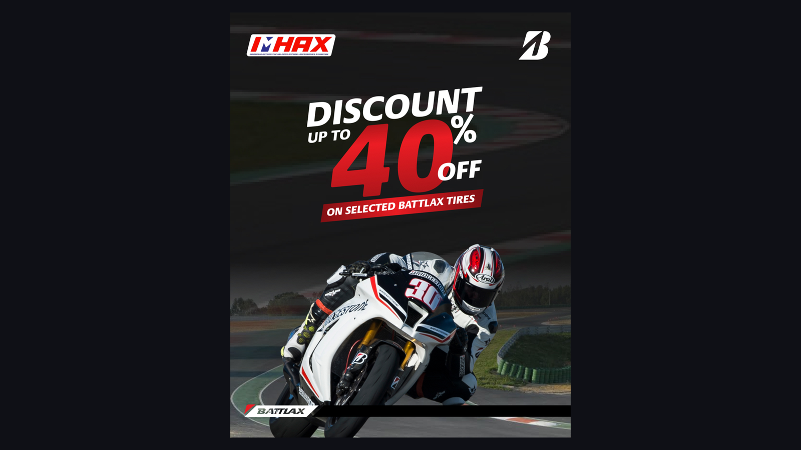 Diskon up to 40 persen selected Battlax tires