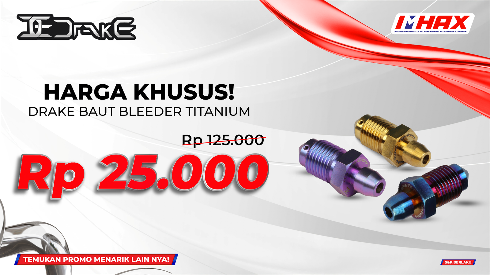 Baut Bleeder Titanium Rp25.000