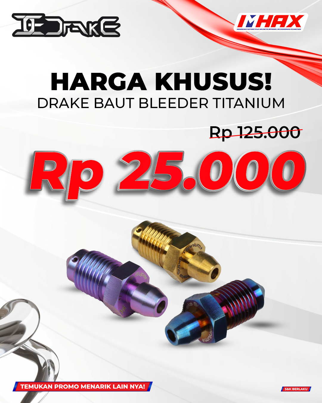 Baut Bleeder Titanium Rp25.000